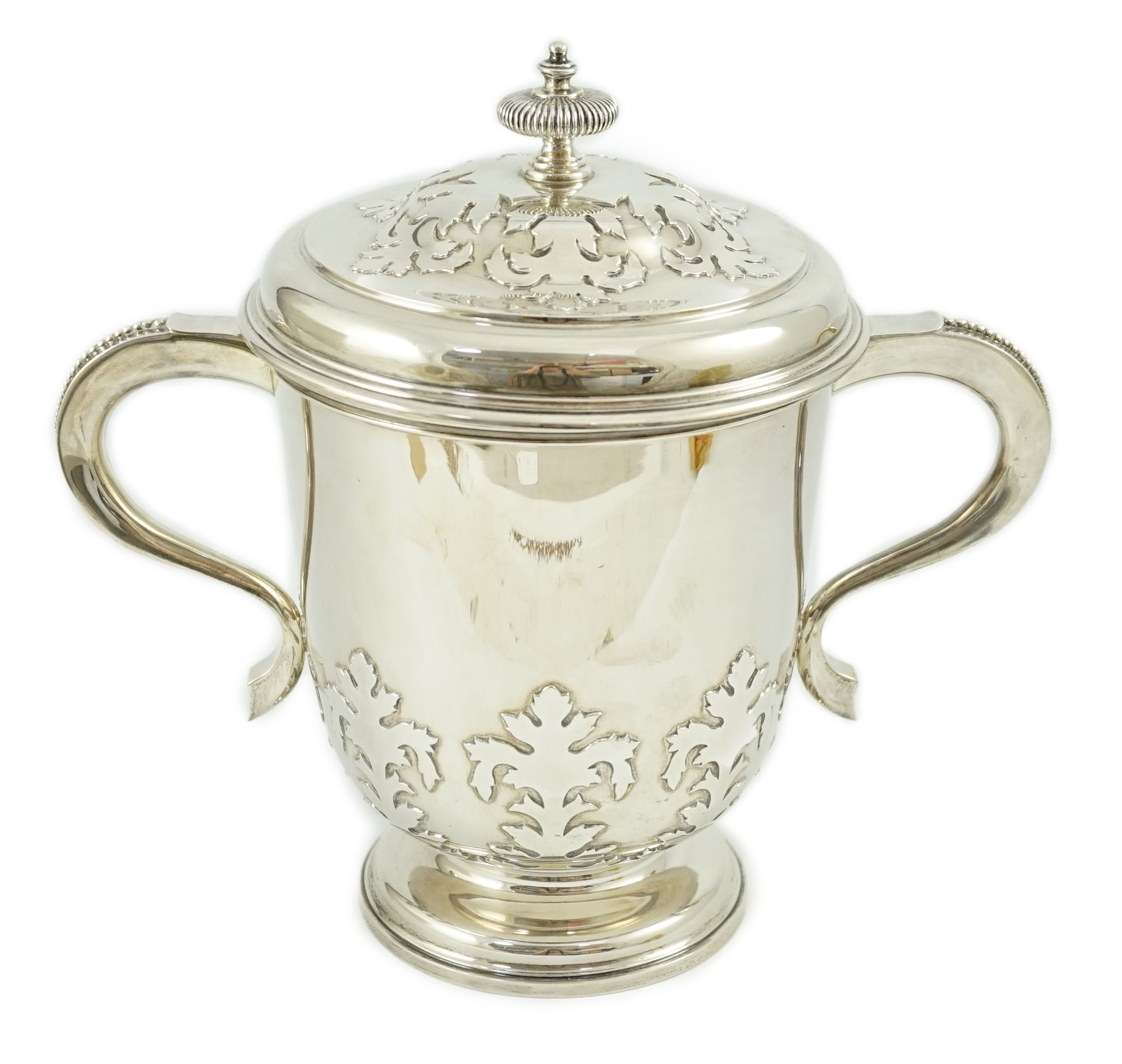 A George VI silver two handled cup and cover by William Comyns & Sons Ltd